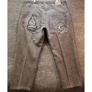 Suite 2 Fifty Jeans Mens 41x30 Embroidered Empire State Pockets Straight Leg